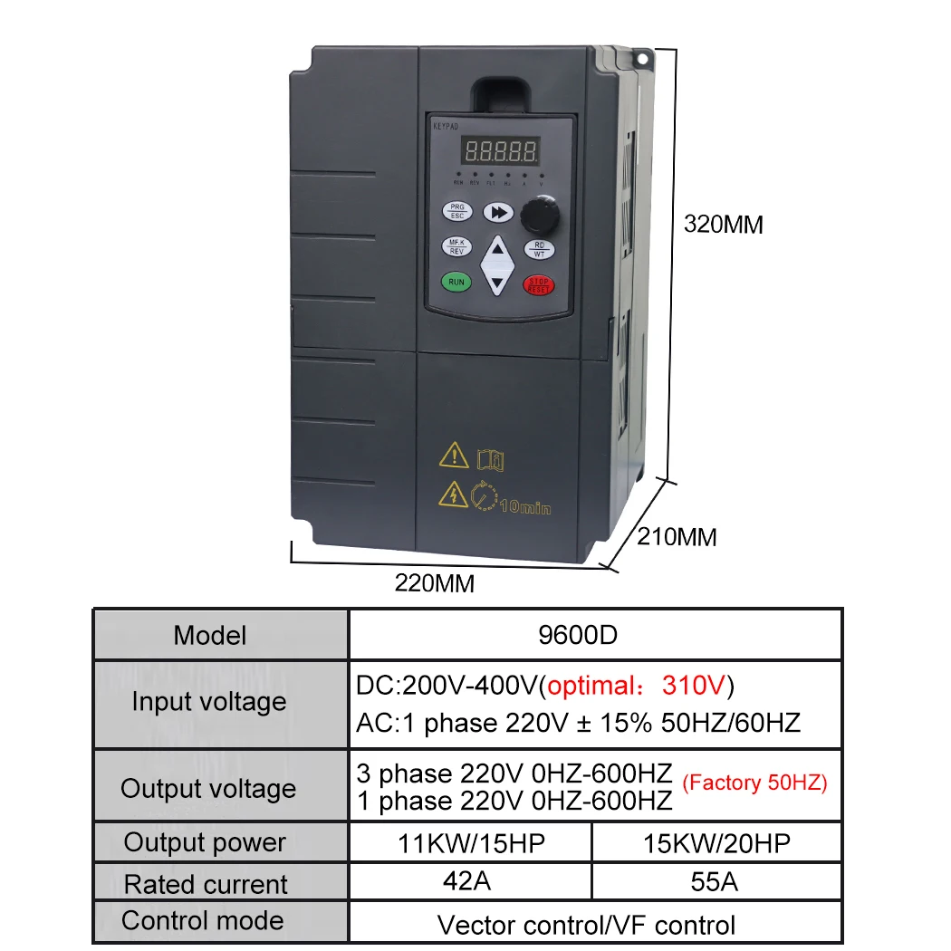 PV solar 220V 11/15/22/30/37/45/55KW Control Frequency Converter For 220V Solar Pump Three Phase Inverter With MPPT Control