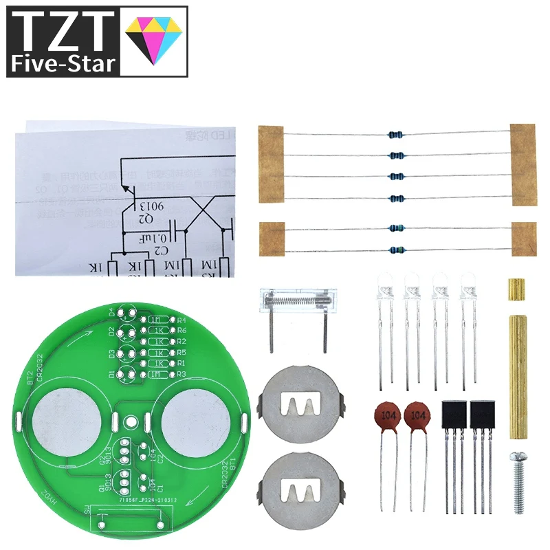 Diy Electronic Kit LED Gyro DIY Welding Kit Rotating Lantern Inline Components Diy Electronic Sodering Project(No Battery)