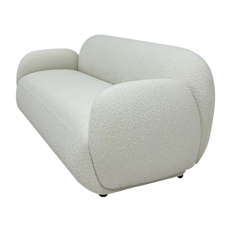 

Cream style fabric special-shaped sofa Nordic teddy velvet small apartment living room bedroom Internet celebrity furniture