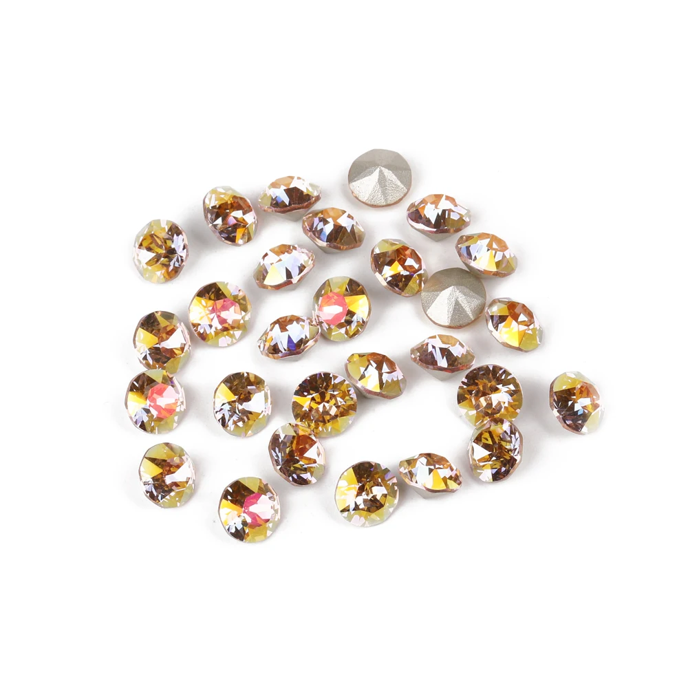 8mm Strass rotondi ciondoli per unghie lucidi per le donne stile coreano artigianato artistico fai da te colla Color moka sulle unghie Strass di