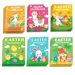 12pcs Easter Graffiti, Drawing Painting Books, Kids Gifts,Egg Bunny Rabbit Pattern,DIY Coloring Book,Birthday Party Gifts