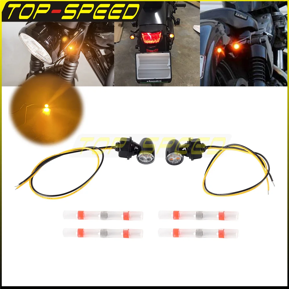 

Mini LED Turn Signal Motorcycle 12V Indicator Light For Harley Honda Suzuki Kawasaki Yamaha Cruisers Dirt Street Bike Dual Sport