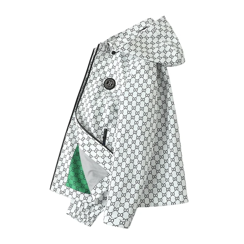 

New Matching Color Thin Coat Men's Fashion Trend All Match Outdoor Spring Color Youth Hooded Zipper Long-sleeved Jacket