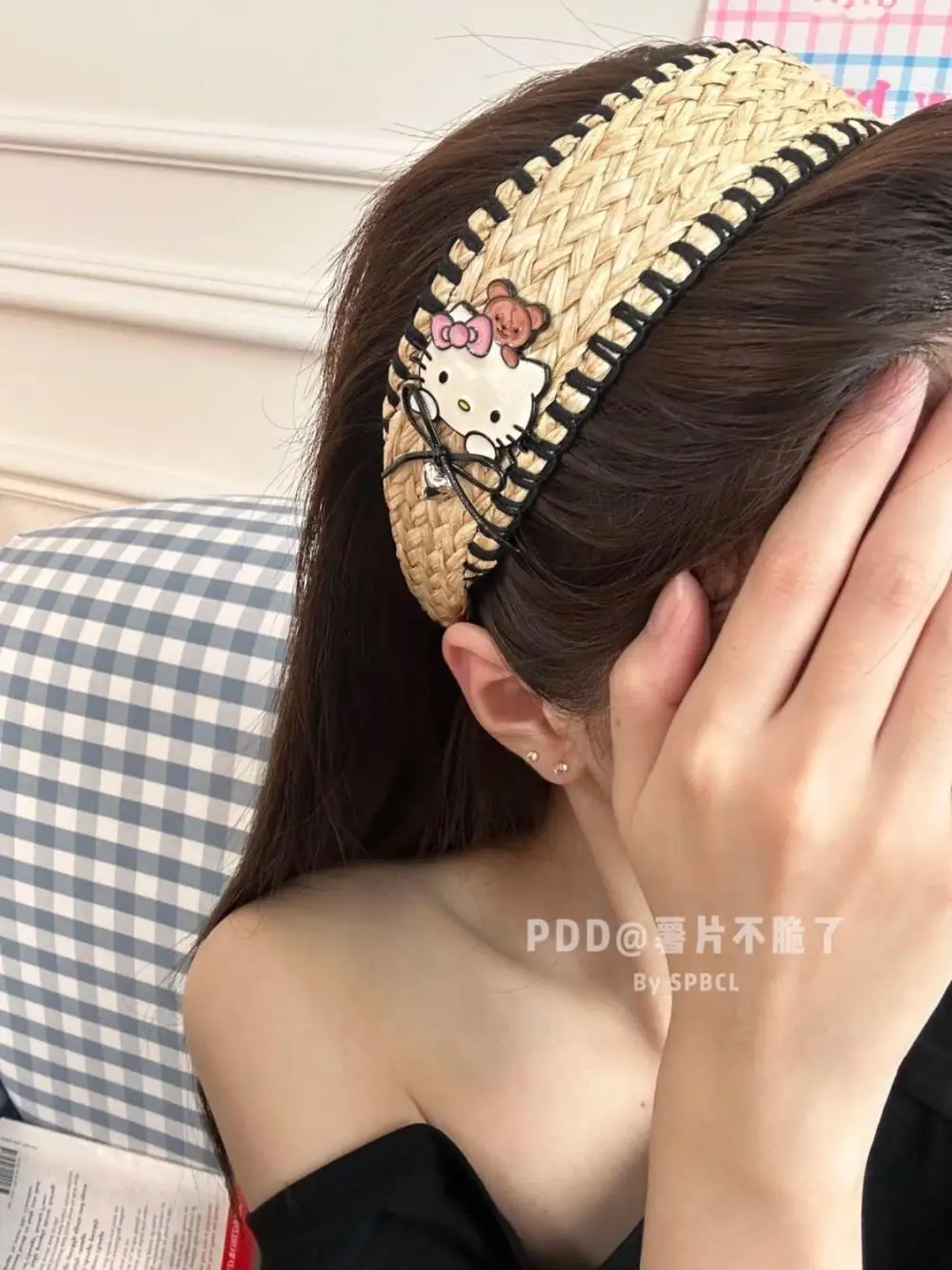 عطلة نمط مرحبا كيتي نسج هيرباند Kawaii الكرتون لطيف عقال واسعة الحواف دبوس الشعر صور غطاء الرأس الإبداع فتاة هدية