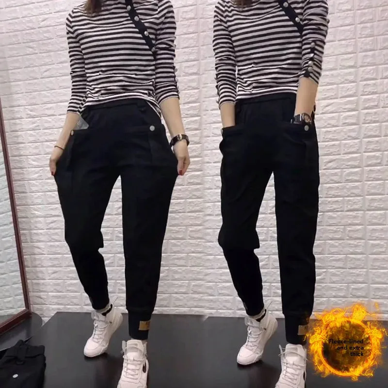 Faionable Korean Sle Casual Loose Harlan Pants Women's Autumn Winter New Sle Comfortable Slimming Trendy Trousers