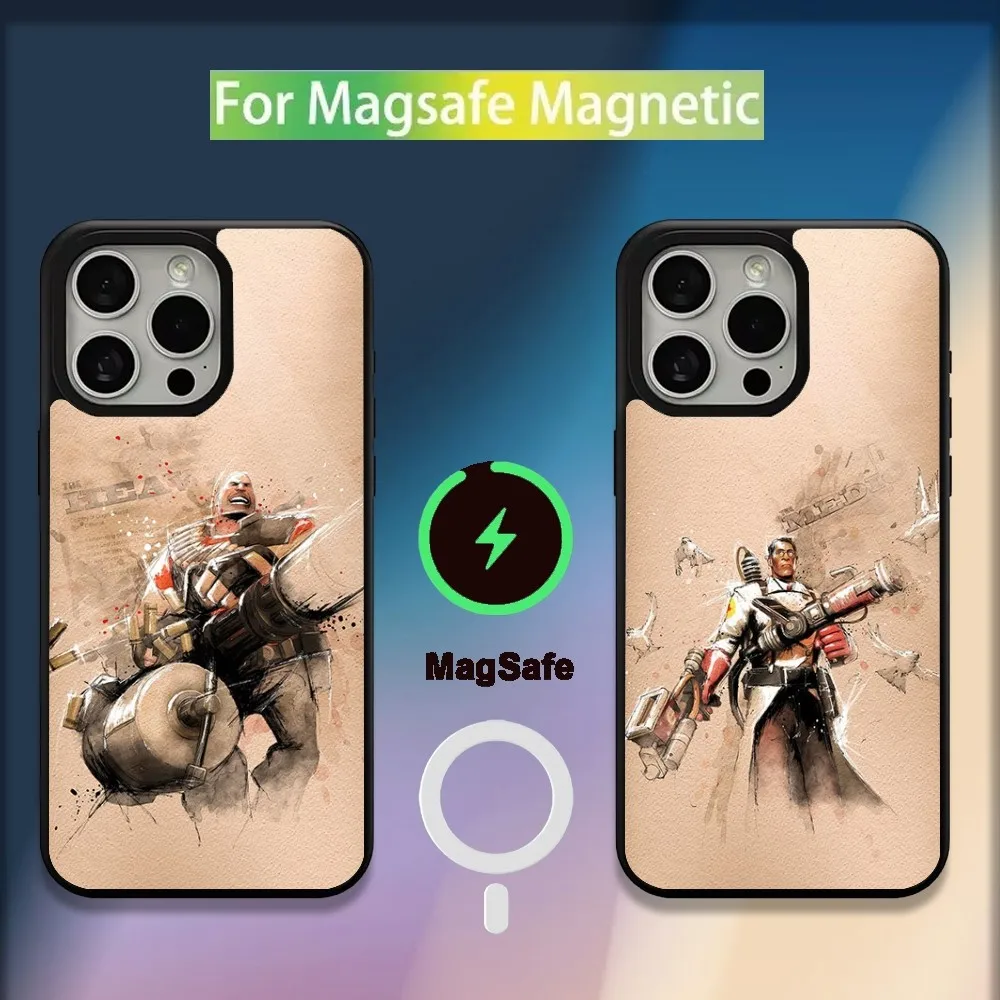 

Team F-Fortress 2 Game Phone Case For iPhone 16,15,14,13,12,11,Plus,Pro,Max,Mini Magsafe Magnetic Wireless Charging