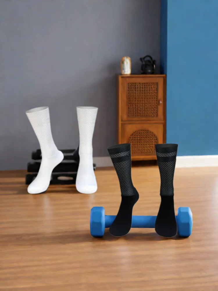 Nouveau Pro Team Aero chaussettes anti-dérapant Silicone chaussettes de cyclisme hommes vélo Sport course vélo chaussettes Calcetines Ciclismo