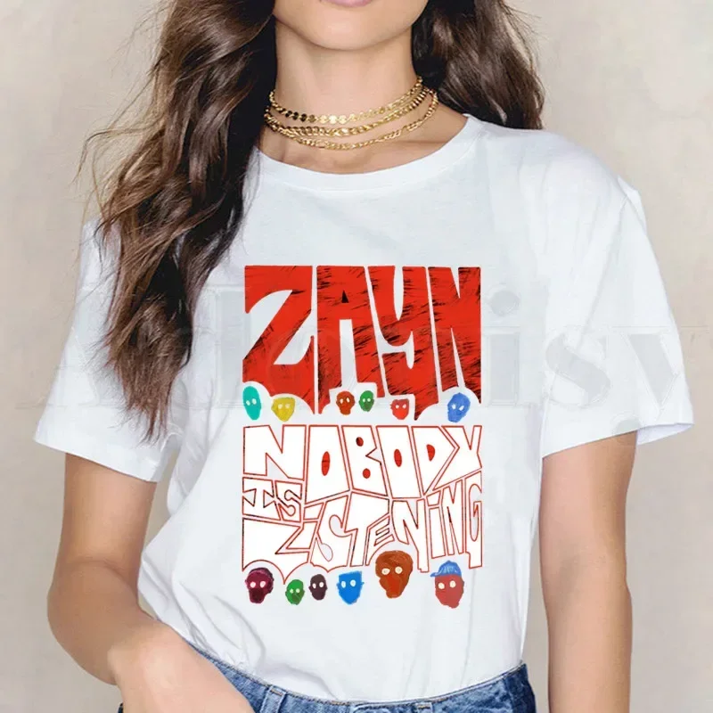 Nobody Is Listening Harajuku Zayn Malik Short Sleeve Female Tops Tees Harajuku VintageT Shirts Women's T-shirt