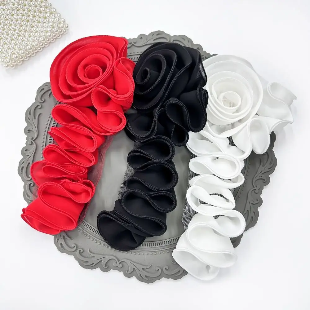 Handmade Flower Patch 3D Floral Decoration Big Flower Pleated DIY Sewing Applique Chest Flower Wedding Dress Accessories