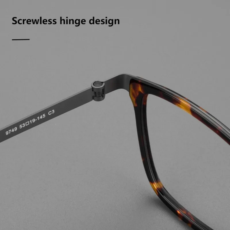 

Denmark Brand Ultralight Pure Titanium Glasses Frame Men Large Face Square Retro Eyeglasses Prescription Frame Eye Glasses L9749