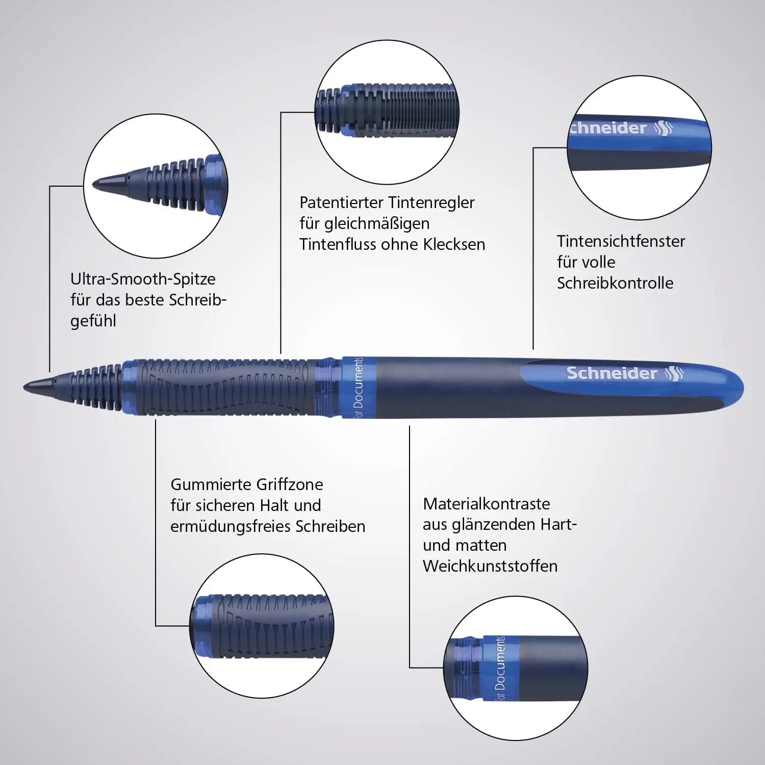 Imagem -06 - Schneider-business Rollerball Gel Pen Nibs Business Nibs Preto Azul Vermelho Verde Violeta mm 0.5 mm 0.6 mm 1.0 mm Pack of 3