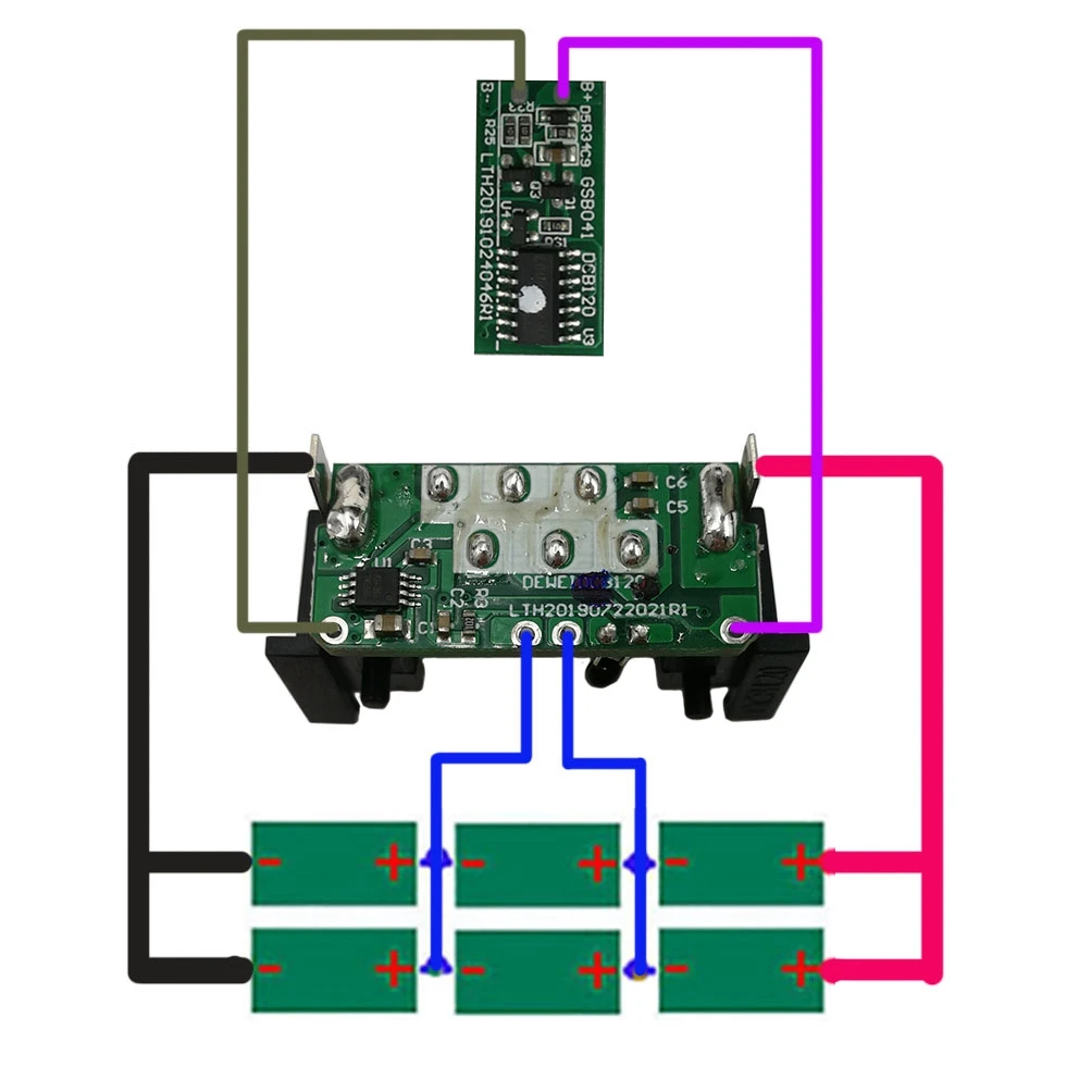 Bateria DCB120 obudowa z tworzywa sztucznego kartonowe pudełko obwód ochronny ładowania PCB do akumulatora litowo-jonowego 10.8V 12V Dcb125 Dcb127