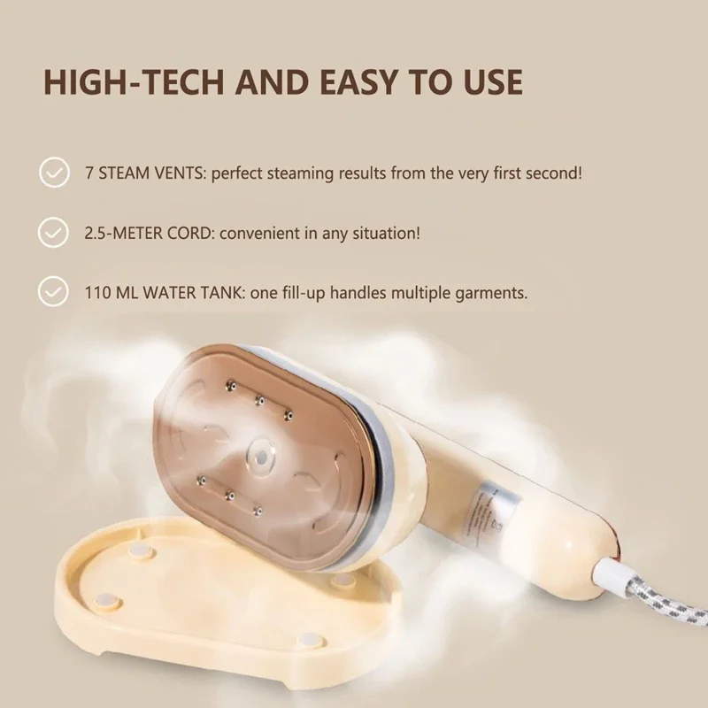 Handheld Wired Steam Iron Foldable Garment Steamer 800W Power Rapid Heating Portable Safe Steamer Electric Iron for Travel Gift image 3
