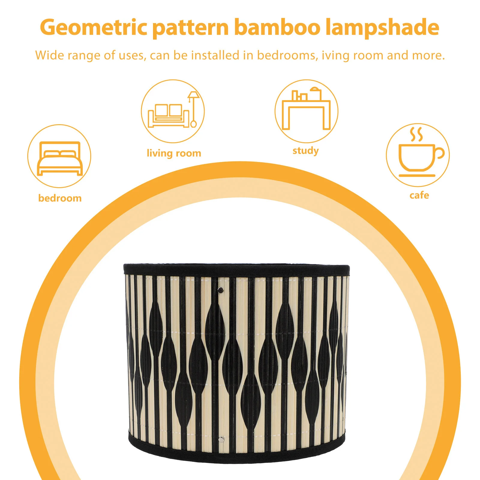 

Exquisite Bamboo Lampshade Geometric Pattern Decorative Light Cover Room Lamp Replacement Accessory Bamboo Lampshade