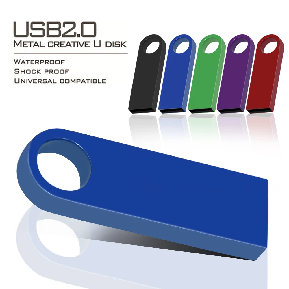 Metal USB 2.0 Flash Drives 128GB High Speed Pen Drive 64GB 32GB with Key Chain Memory Stick 16GB Creative Gift USB Stick