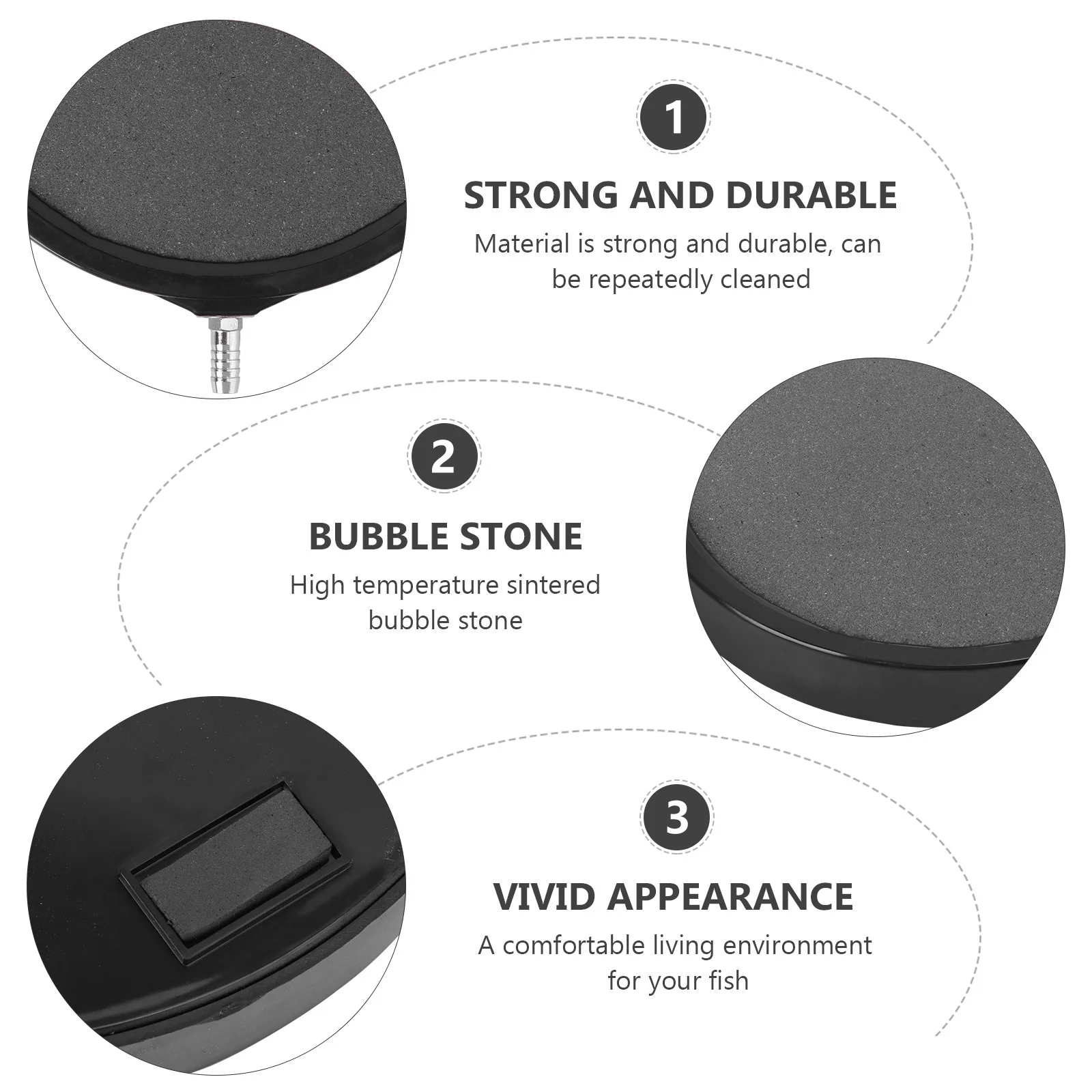 

1Pcs Aquarium Oxygen Stone Air Bubble Stone Disc for Fish Tank Aeration System High Temp Diffuser Reusable Cleanable