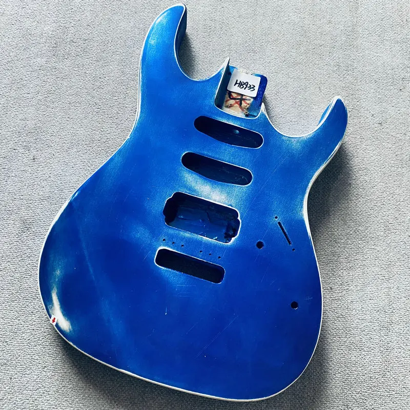 HB933 Gem Blue Solid Wood Guitar Body for Electric Guitar Replace and DIY SSH Pickups Custom Tremolo Damages