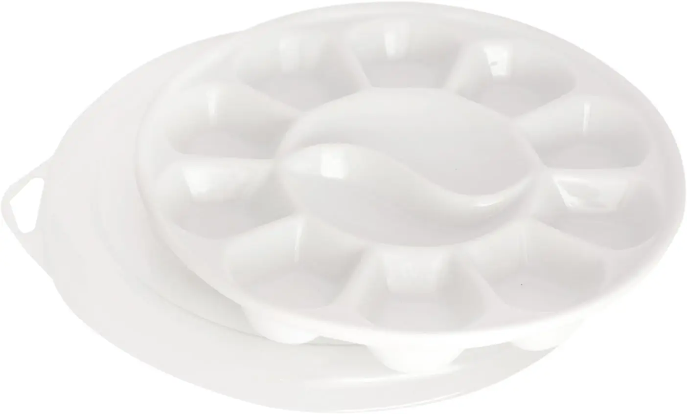 

420715 Porcelain Palette 12 Well Round with Plastic Cover