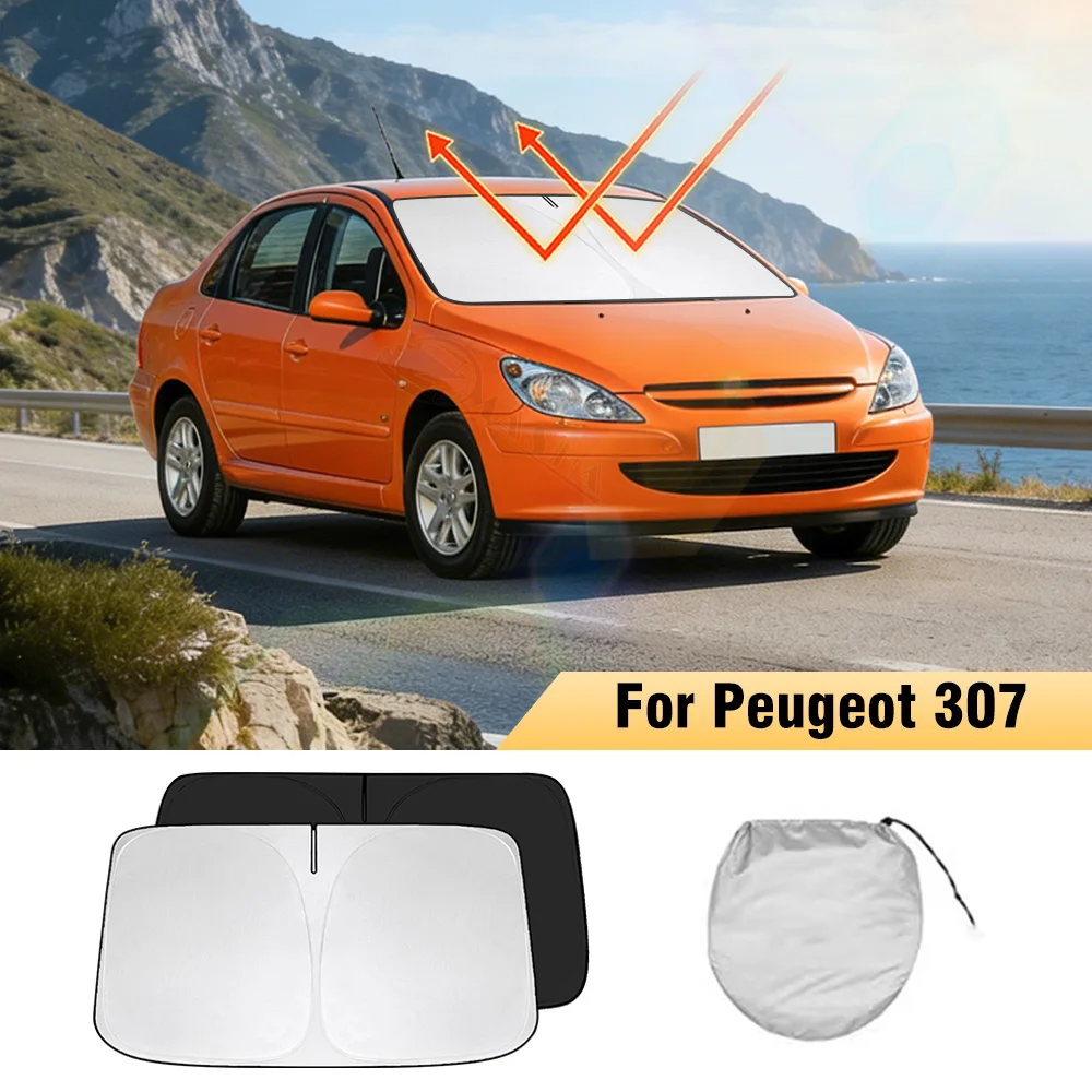 

Солнцезащитный козырек для лобового стекла Peugeot 307, складной, с защитой от УФ-лучей, для защиты салона автомобиля