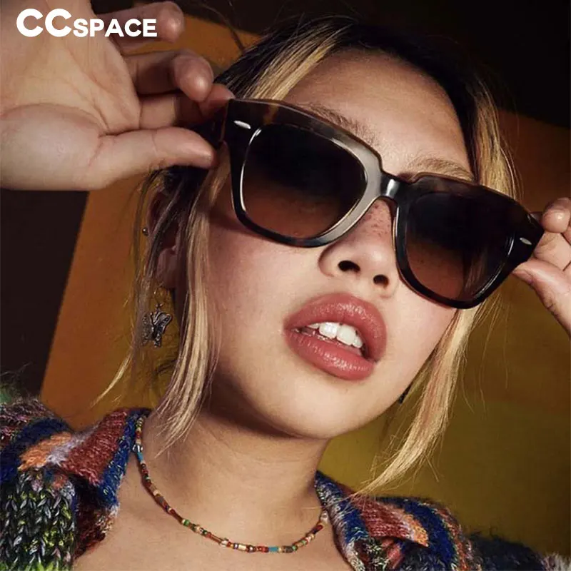 Gafas de sol Retro con montura grande para mujer, anteojos de sol con diseño de ojo de gato y leopardo, con protección Uv400, 53155
