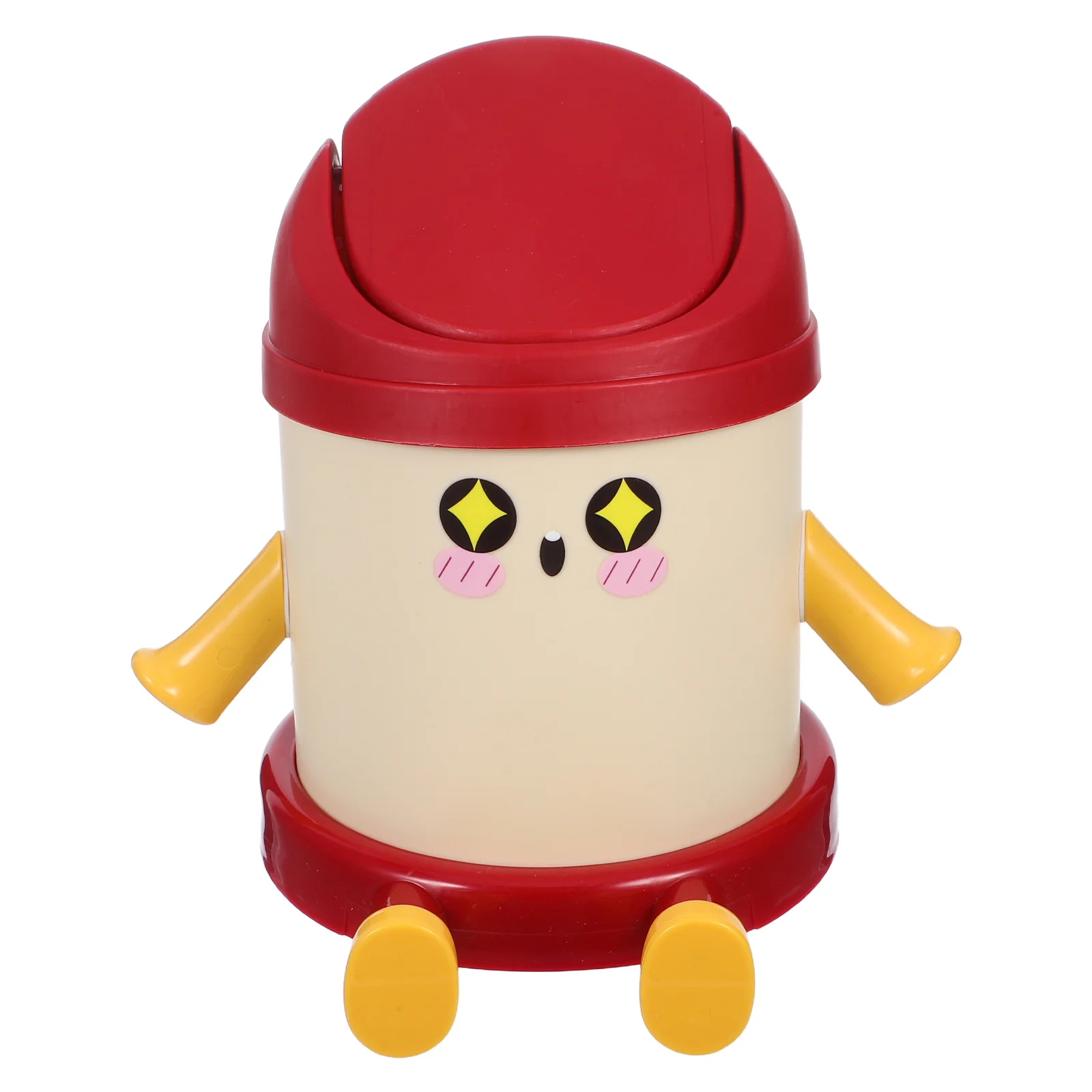 

Mini Desk Trash Can Swing Lid Tiny Waste Bin for Home Office Vanity Tabletop Bedroom Bathroom PP Material Desktop Trash Can Cute