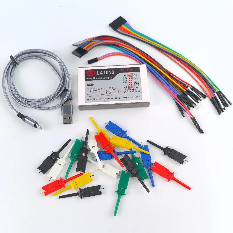 NEW Kingst LA1010 USB Logic Analyzer 100M max sample rate,16Channels,10B samples, MCU,ARM,FPGA debug tool english software