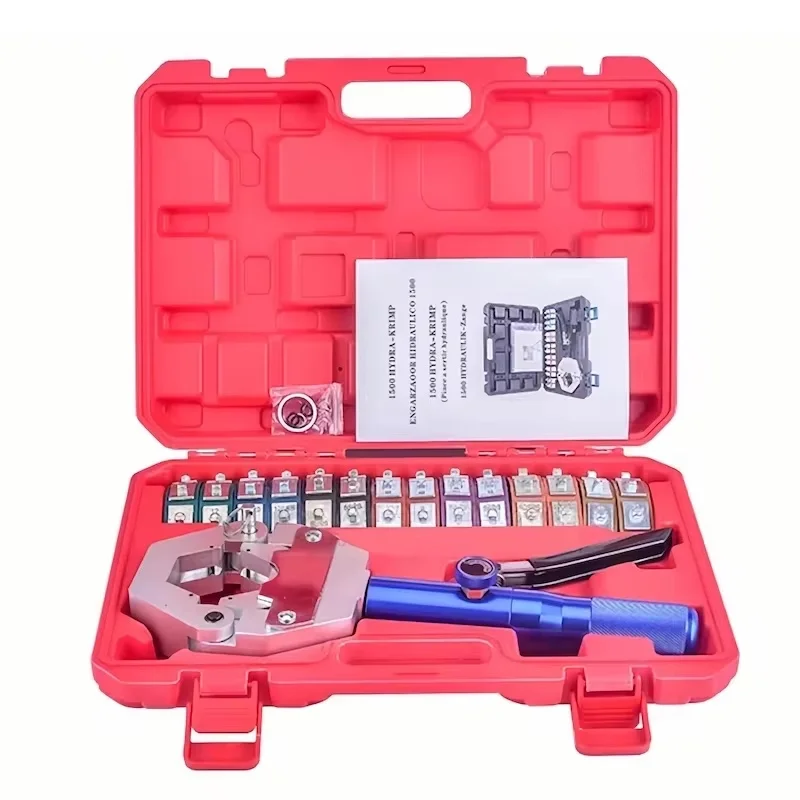 Manual AC Hose Crimper Kit FS7842 Seven Dies Hydraulic Hose Crimping Tool Hydraulic Press for Auto Air Conditioning Repair