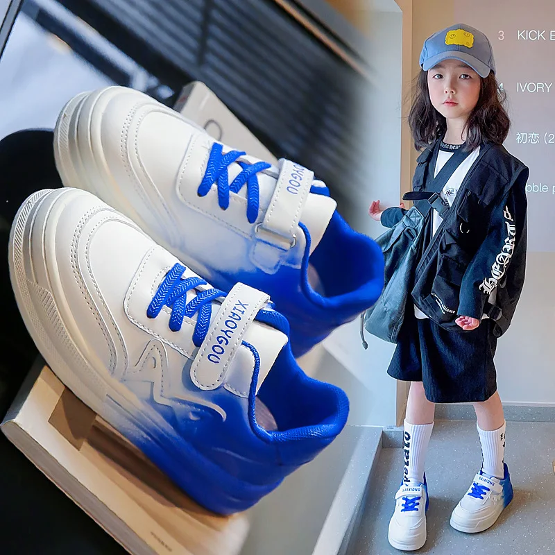 2022 Autumn New Style Baby Boys Girls White Running Shoes Leather Breathable Children Casual Sneakers Kids Infant Toddle Sport