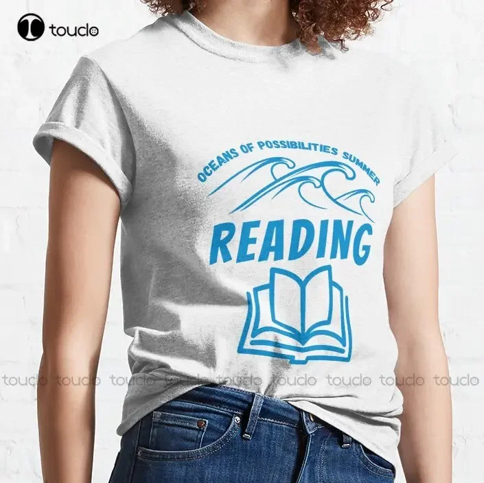 Oceans Of Possibilities Summer Reading Cool Classic T-Shirt 70S Shirts For Women Custom Gift Fashion Tshirt Summer  Xs-5Xl Retro