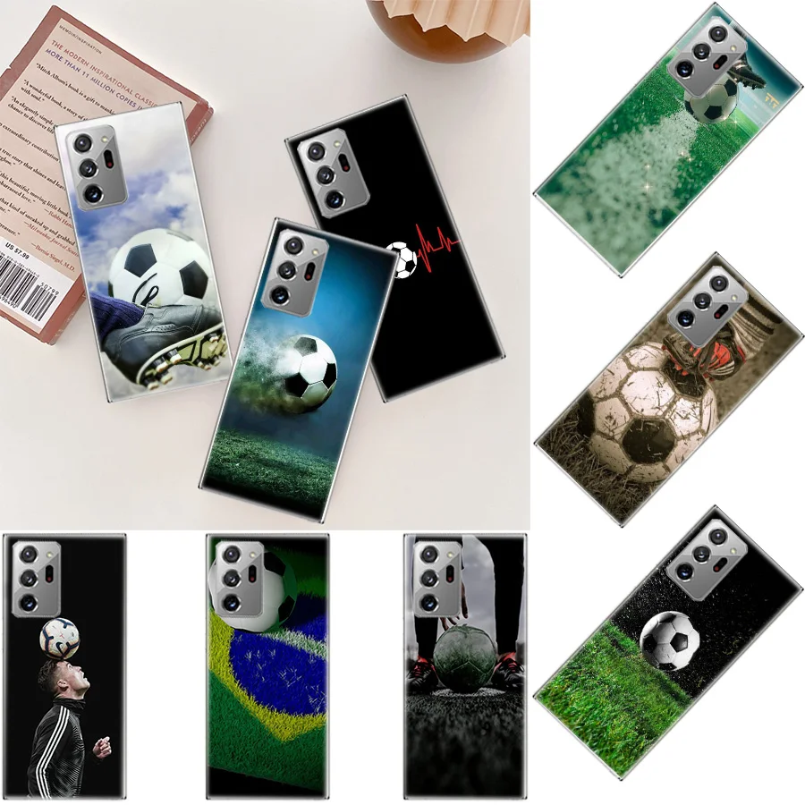 Football Soccer Ball Design Phone Case For Samsung Galaxy S20 S23 FE S21 S10 Plus S24 S22 Ultra Coque S10E S9 S8 S7 Edge Cover C