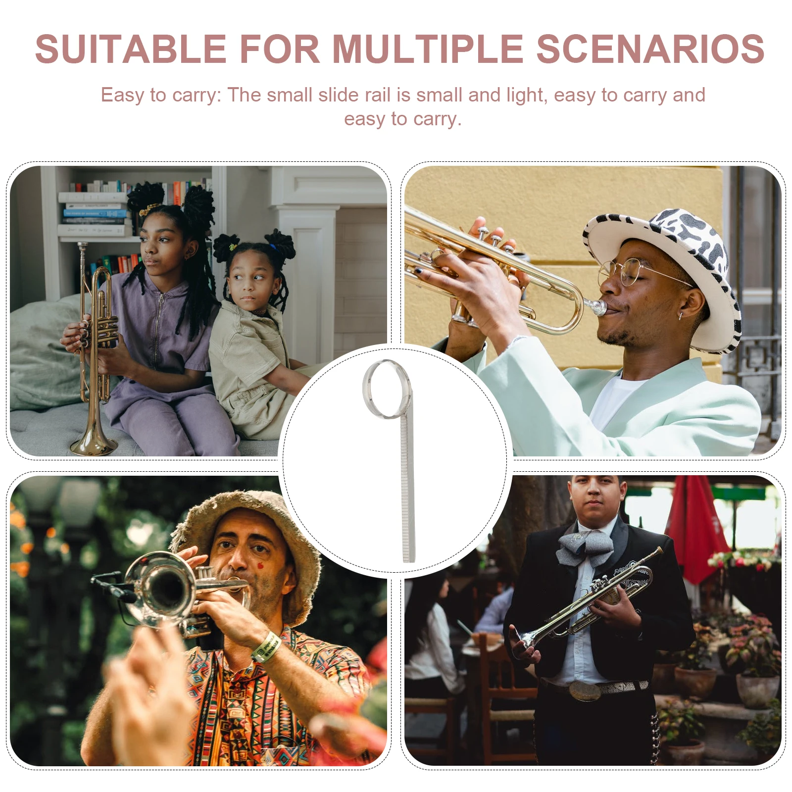 

Premium Metal Trumpet Slide Finger Ring Small Lightweight Easy Install for Trumpet Replacement Accessory Musical Instrument