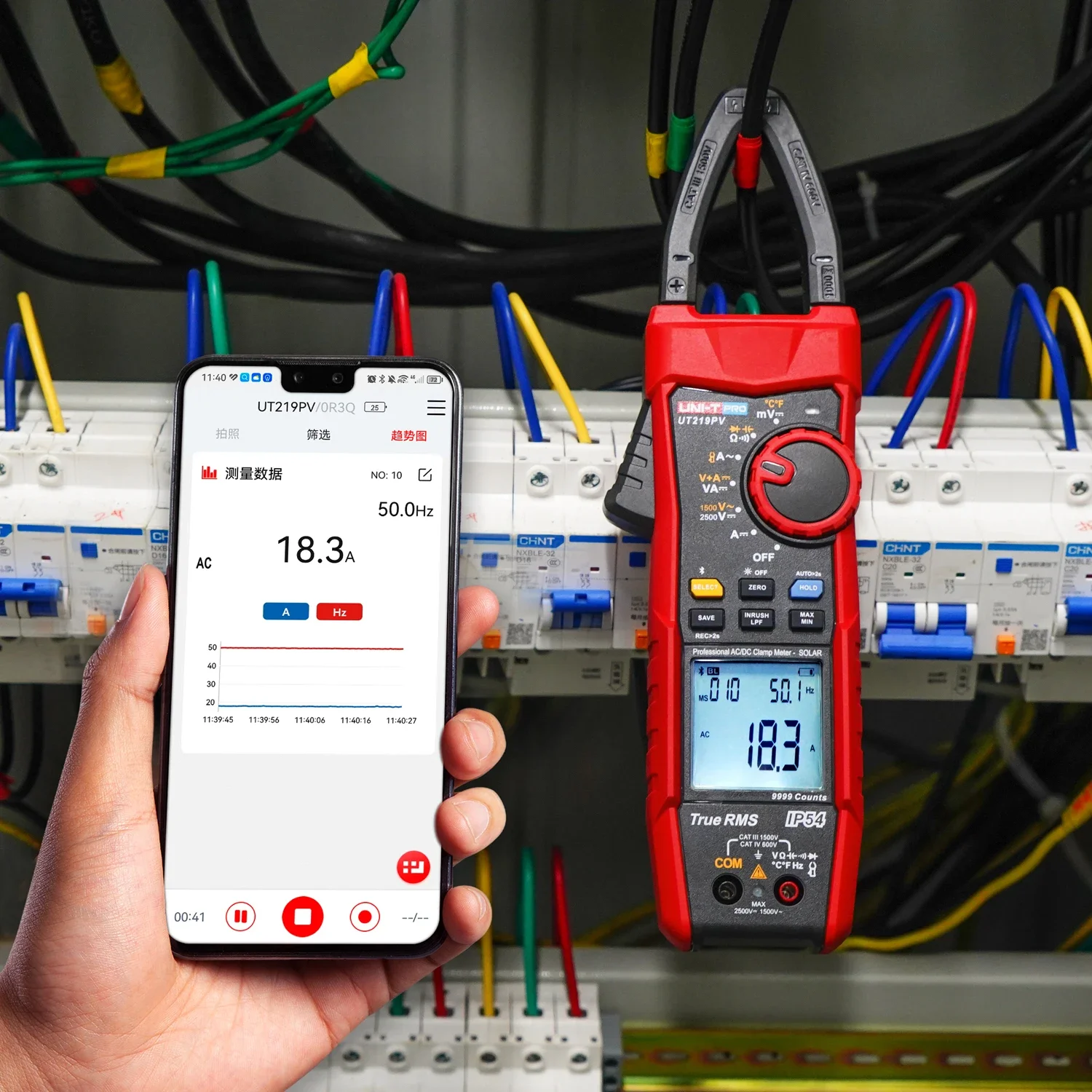 UNI-T UT219PV AC/DC Clamp Mete คีมแอมป์มิเตอร์โวลต์มิเตอร์ 1000A 2500V PEAK LPF วัดบลูทูธแบบดิจิตอลมัลติมิเตอร์