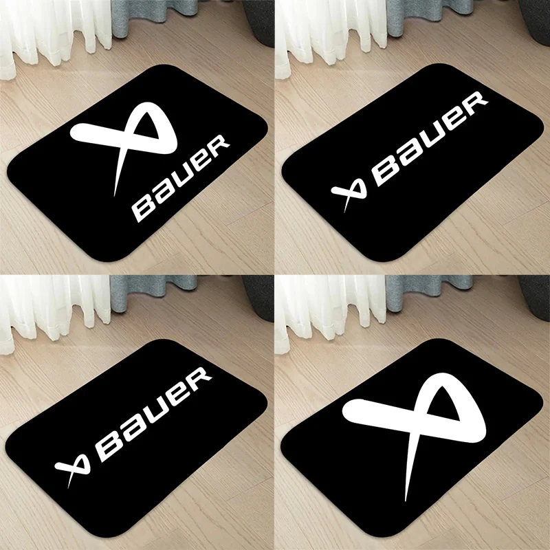 1 Piece of Black Bauer Doormat Home Carpet Entrance Door Mat 100% Polyester Modern Decorative Rug Bedroom Room Felt Carpets