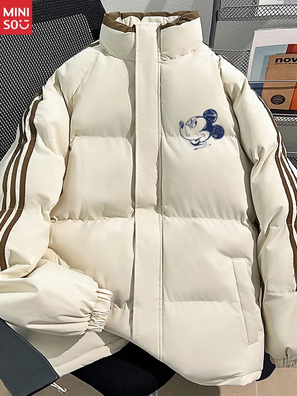 ملابس ديزني المبطنة بالقطن للخريف والشتاء ملابس مبطنة بالقطن سترات سميكة دافئة مبطنة بالقطن تضع الأزواج على الملابس #2