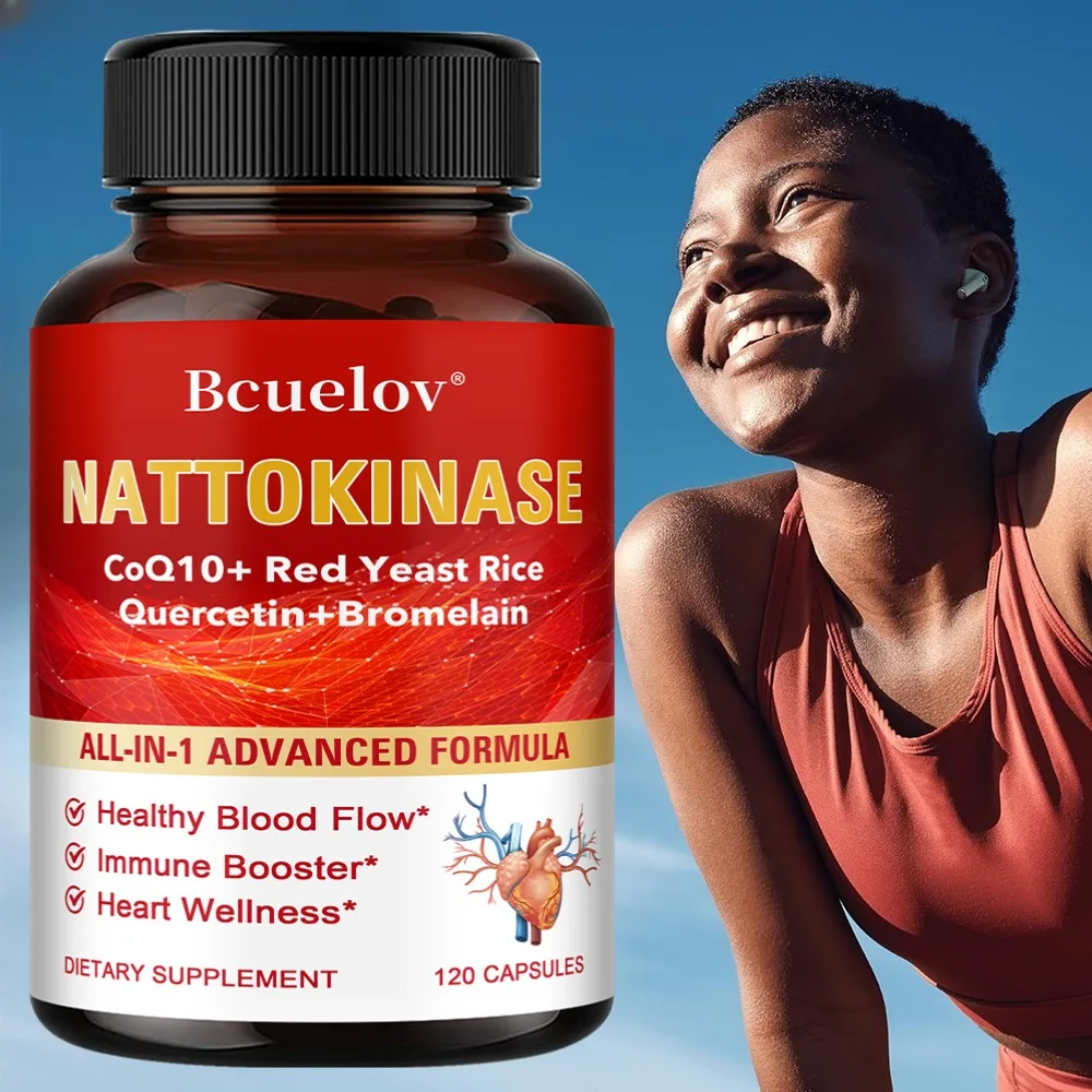 

Nattokinase with Coenzyme Q10 + Red Yeast Rice Quercetin + Bromelain -Supports Immune Cardiovascular Heart Health