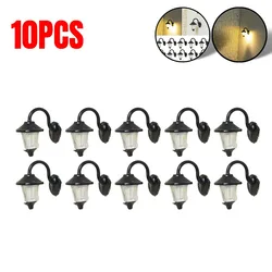 10pcs Wall Lamps LED Street Lamps Houses Building Set Garden Home Decor Decoration Crafts Miniatures Complete Lamp