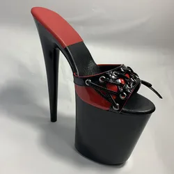 Sandali nuovi 20cm tacchi Ultra alti 8 pollici moda donna Sexy piattaforma nera scarpe da ballo donna