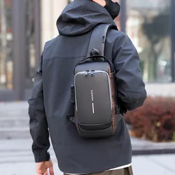 Multi-function Password Lock Men Chest Bag Anti-theft Outdoor Small crossbody bag For Men Phone money shoulder bag