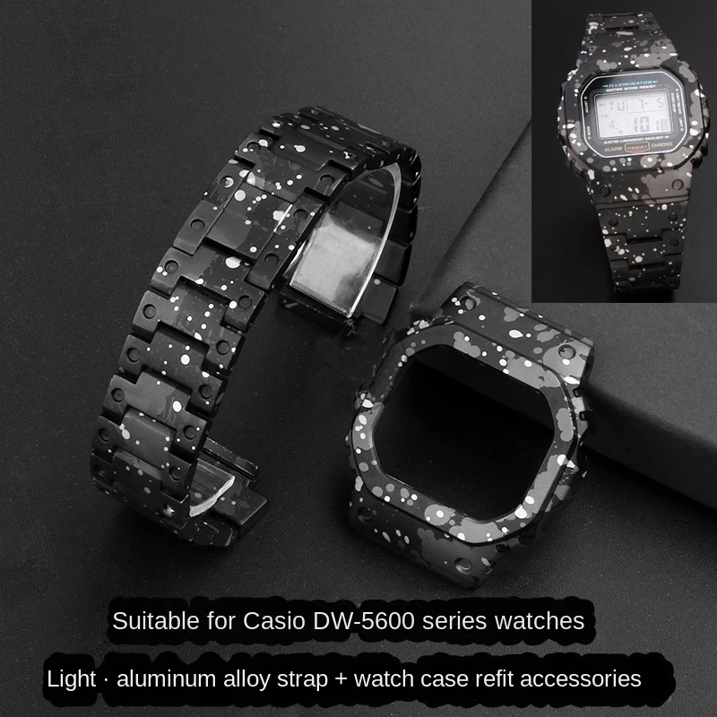 Modification Refitted Titanium Aluminum Alloy Watch band Bezel Set For Casio G-SHOCK DW-5600 GW-B5600 Watch Strap and Watch Case