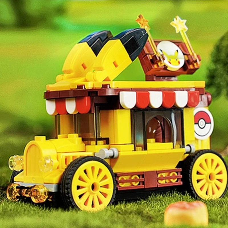 keeppley Pokemon building blocks Pikachu car model ornaments educational assembled children\'s toys Kawaii birthday gift