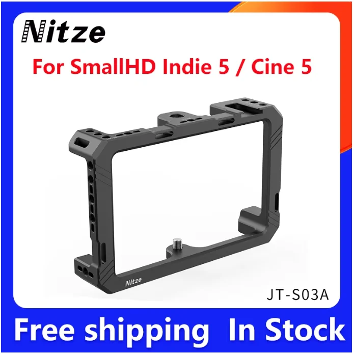 Gaiola de monitor NITZE para SmallHD Indie 5 / Cine 5 Display expansão de gaiola de coelho JT-S03A JT-S03B