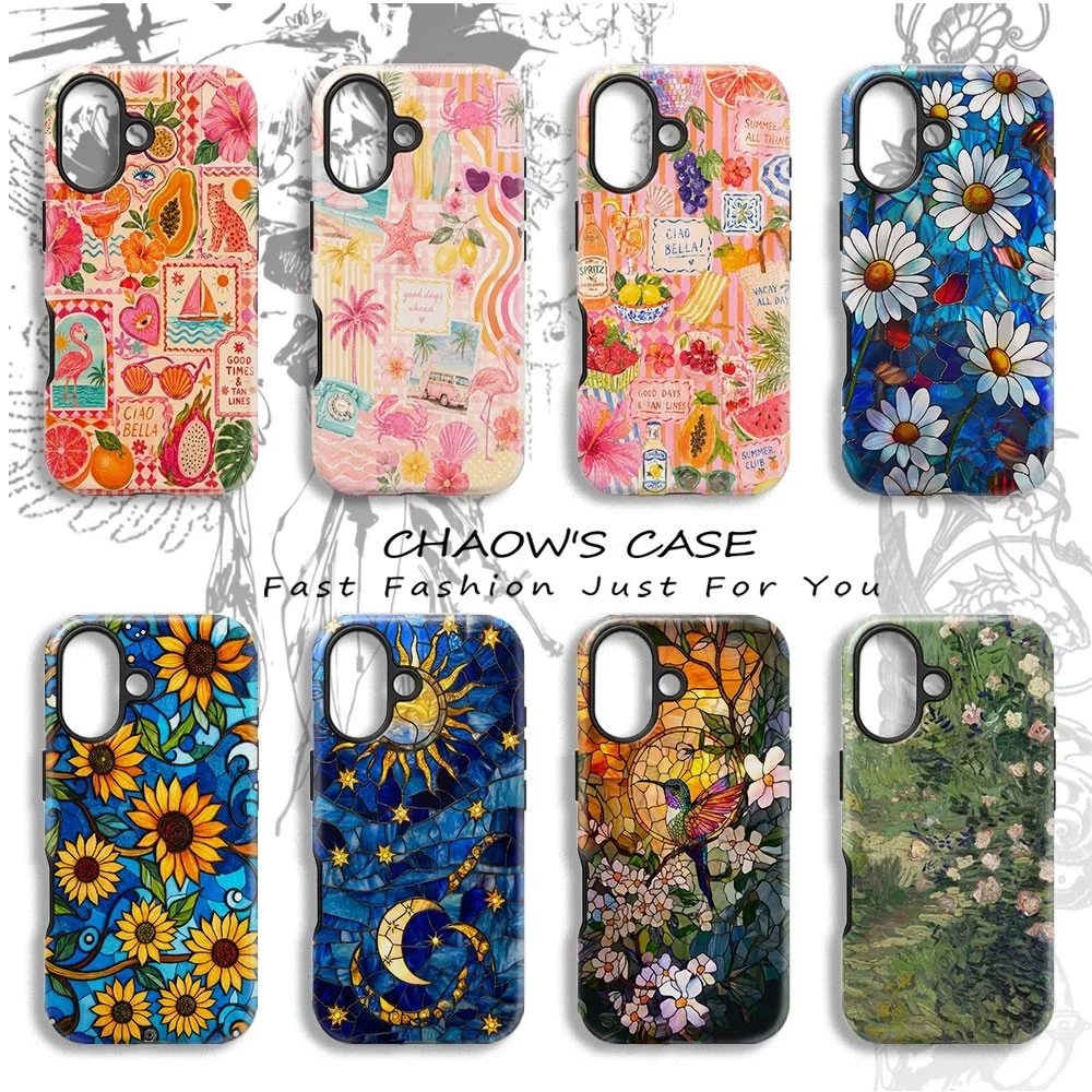 Botanical Mix Phone Case for Samsung Galaxy S20 S22 S23 S24 S25 S26 FE Plus Ultra Edge 4G 5G Luxury Double-layer Back Cover