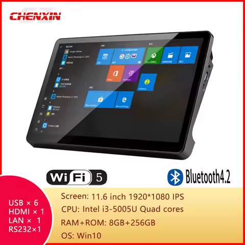 Intel Core i3-5005U 11.6inch 1920*1080 Pipo X15 Mini PC Win11 Win10 8GB 256GB Industrial Touch Tablet RS232 RJ45 BT4.2 WIFI5 HD