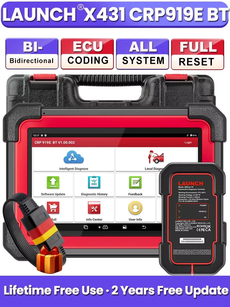 LAUNCH X431 CRP919E BT Auto Diagnose Gereedschap CANFD DOIP Auto OBD2 Scanner Bidirectionele Scantool ECU Codering ALLE Systemen 31 Reset - afbeelding 2