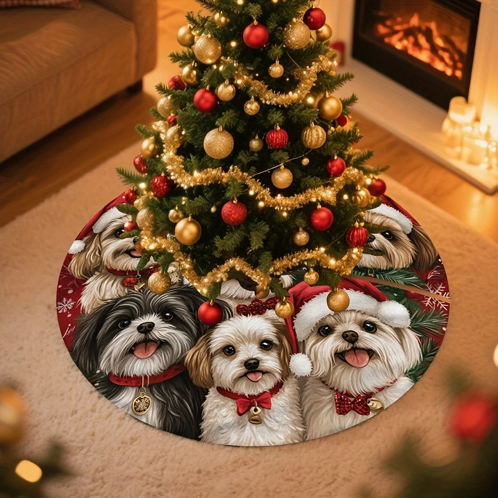 VIKAMA 2025 Falda de árbol de Navidad para perros, perfecta para exhibir creaciones y decorar la base de su árbol