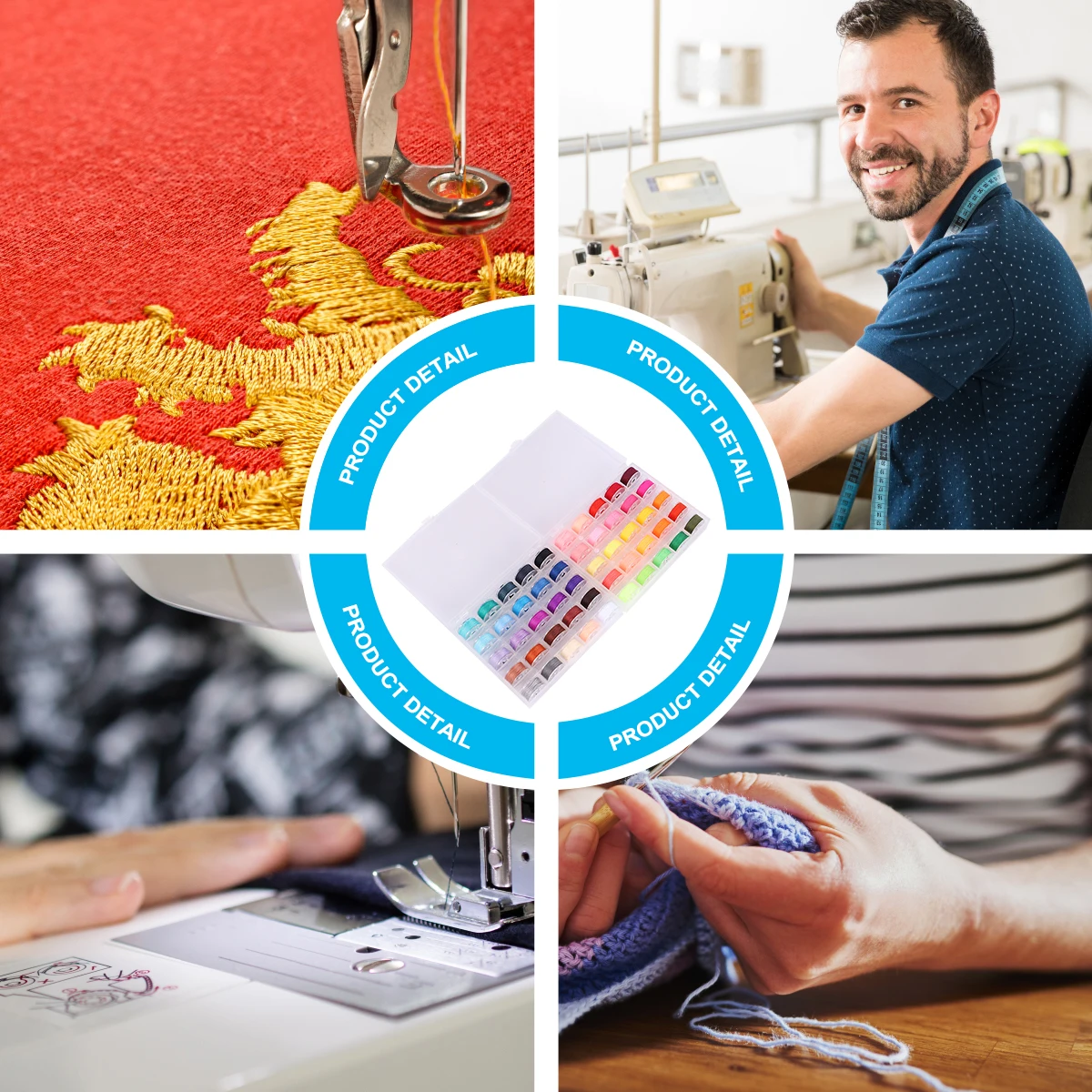 

56 Colors Bobbin Winder Set Machine Bobbins Spools Durable Storage Box Practical Use Household Thread Organized Boxes