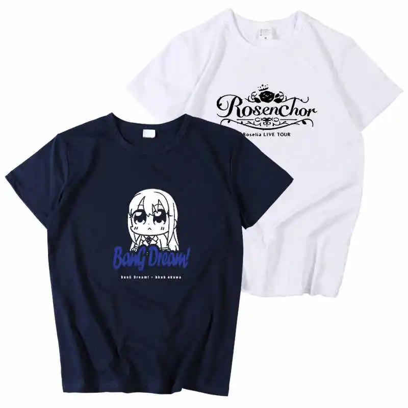 Anime Bang Dream T-shirt Yukina Minato Sayo Hikawa Cosplay Costume Men Women T shirt Student Summer Casual Short Sleeve Tee Tops