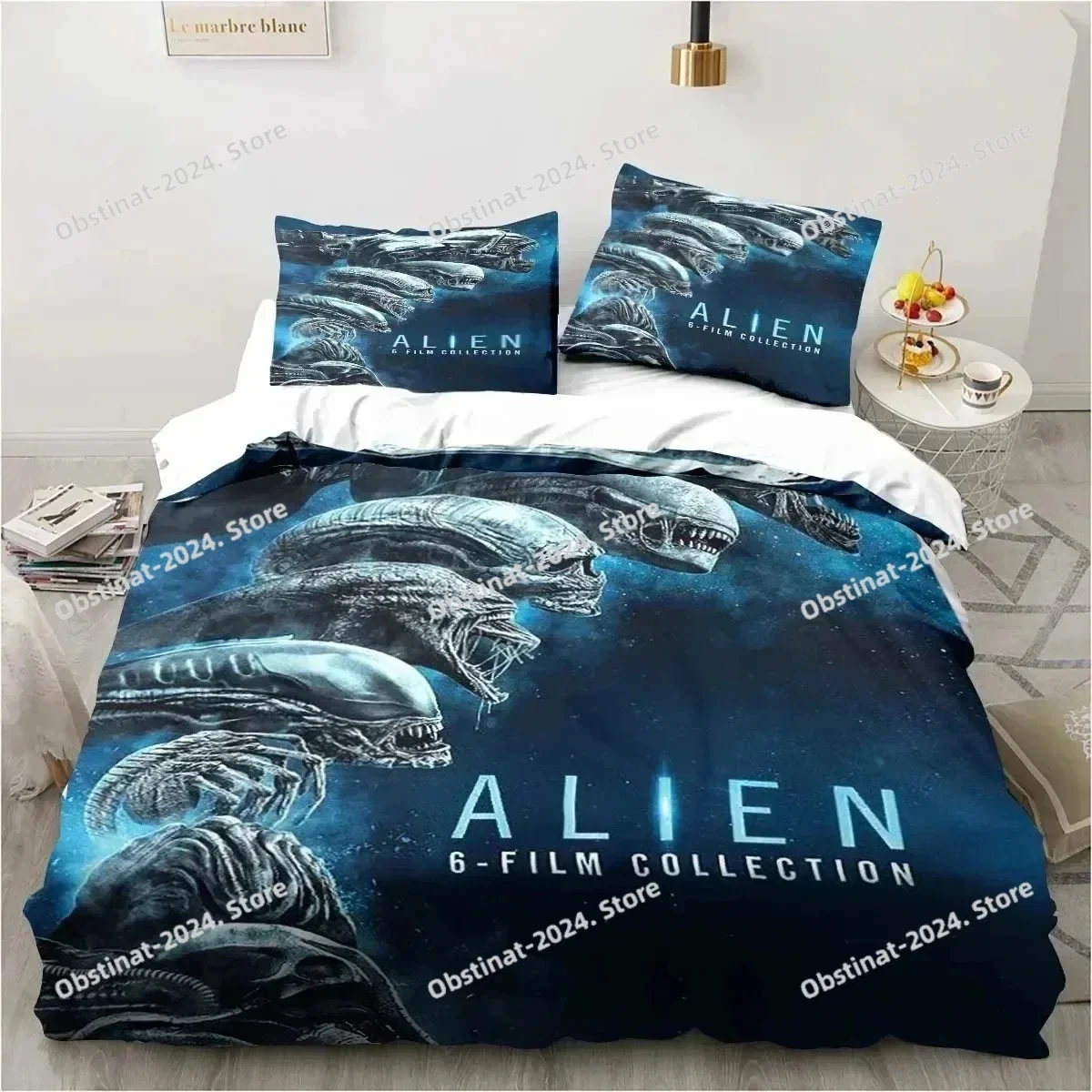 

Alien Vs. Predator Predator Movie Bedding Set Printed single Comforter Quilt Bed Cover Pillow Case 3 Pieces Sets Kids Adult Size