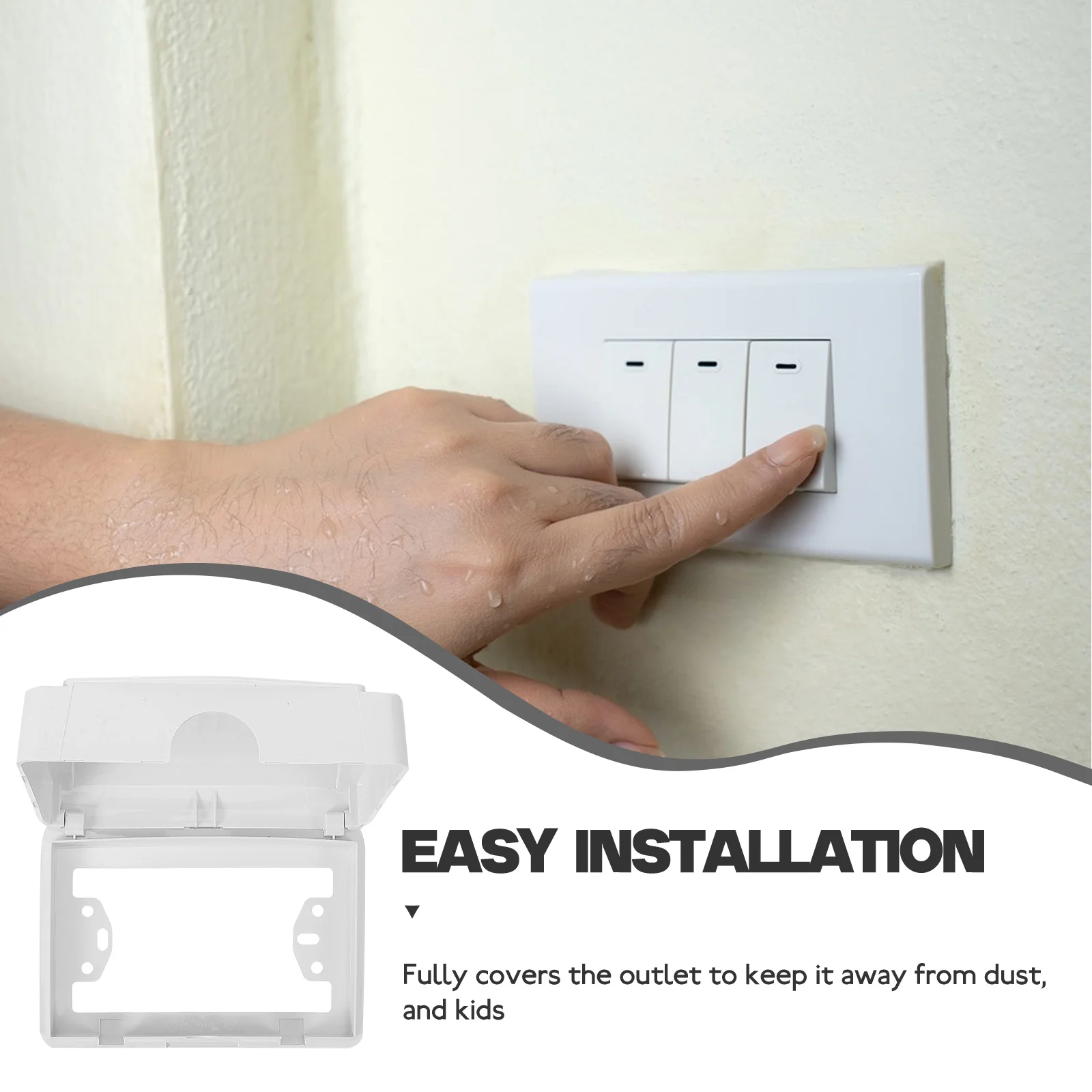 

2Pcs Waterproof Socket Cover Outlet Protector Dustproof Kitchen Bathroom Switch Accessories Universal 118Type Hard