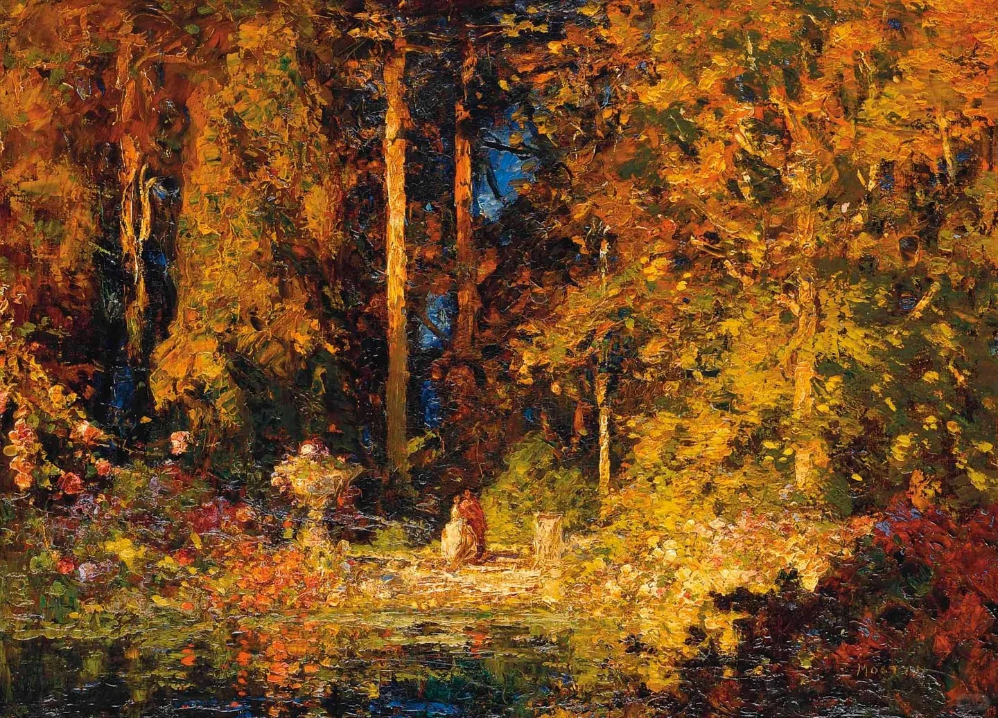 quebra-cabeca-vintage-impressionista-floresta-de-outono-500-pecas-cena-de-jardim-dourado-presente-para-alivio-do-estresse